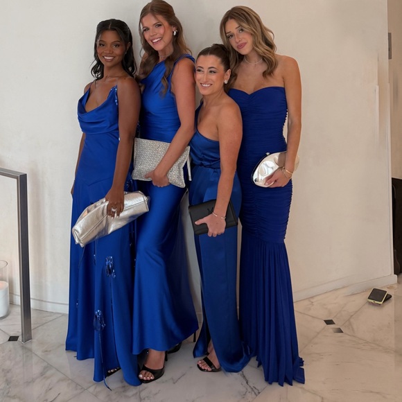 Norma Kamali Fish Tail Gown royal blue small - Picture 2 of 5